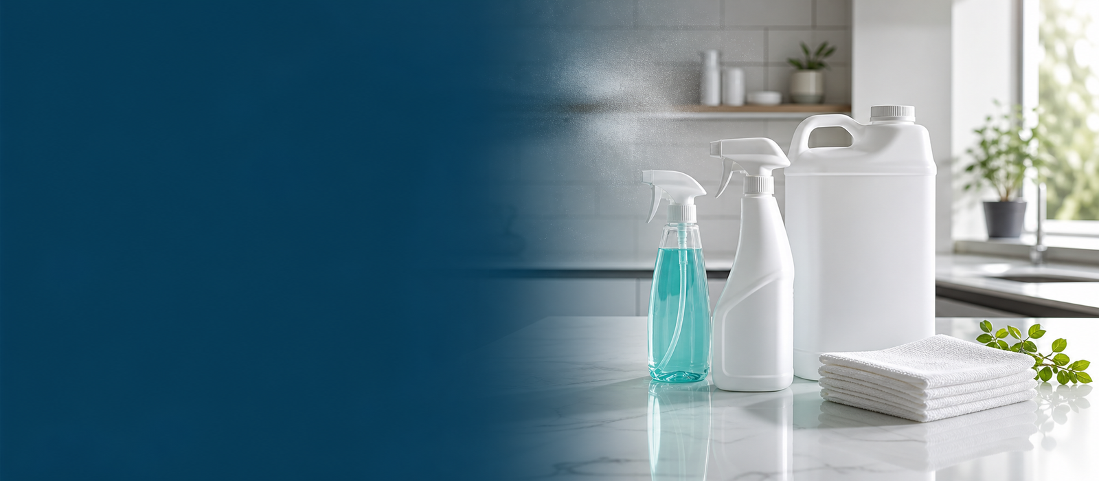 Productos desinfectantes Haz Clean en un espacio limpio